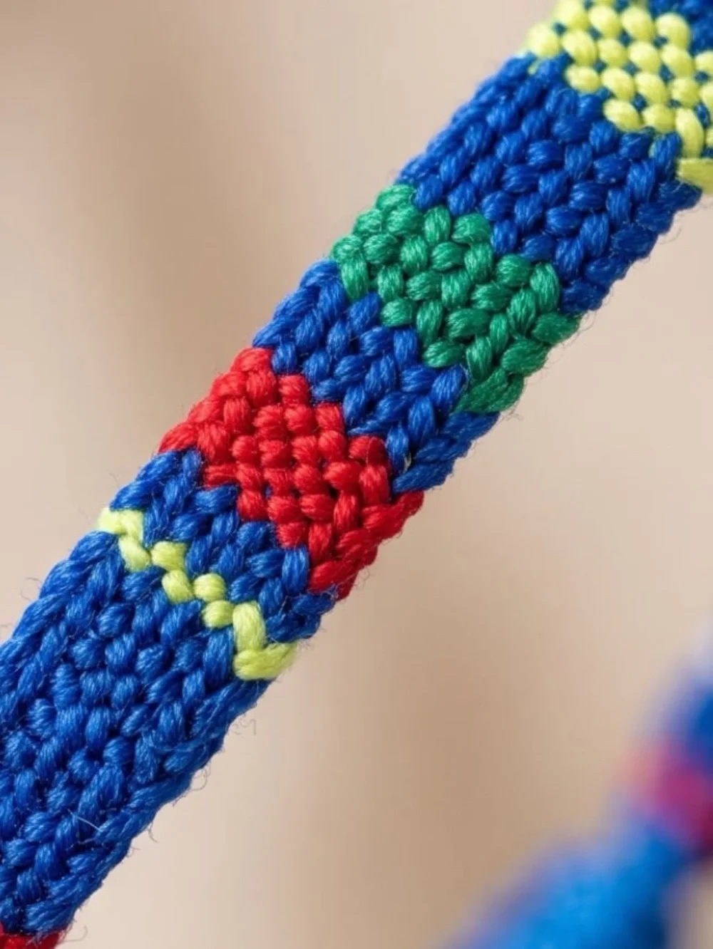 New Adjustable Blue Woven Friendship Bracelet with Multicolor Accents